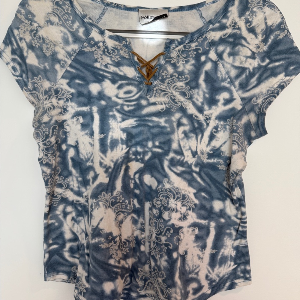 Blue Tie-Dye Women's Top